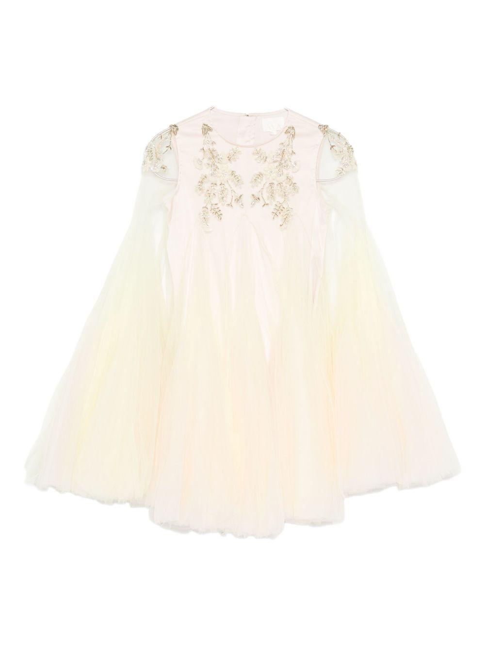 Abito per bambina Maison Ava giallo con decorazione con cristalli MA FW25 GC48 YELLOW/WHITE MAISON AVA 