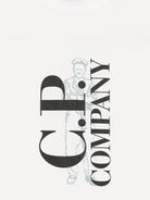T-shirt per bambino C.P. Company Kids bianco con logo CNM00LLAA17 10135 C.P.COMPANY KIDS 