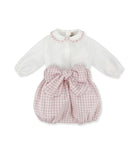Tutina per neonata La Stupenderia rosa con motivo a quadretti 1TBCT02 Y18 LA STUPENDERIA 