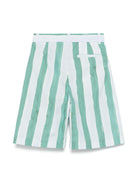 Shorts per bambino Fendi Kids bianco a righe verticali verdi JMF516 AS67 F1R0V FENDI KIDS 