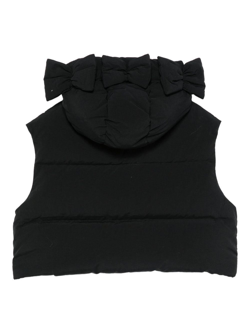 Gilet per bambina Simonetta nero con dettaglio fiocco SX2A17 N0294 930 SIMONETTA 