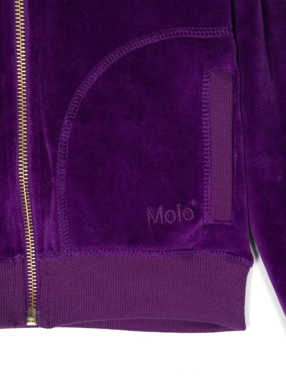 Felpa con cappuccio per bambina Molo viola con logo laterale 2W24J301 8967 MOLO 