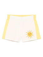 Shorts per bambina Mini Rodini bianco con stampa con sole 2563010911 OFF-WHITE MINI RODINI 