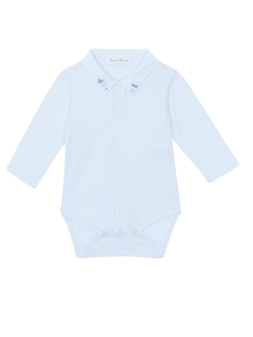 Tutina per neonato Tartin Et Chocolat azzurra con colletto ricamato CB11000 41 TArtine & Chocolat 