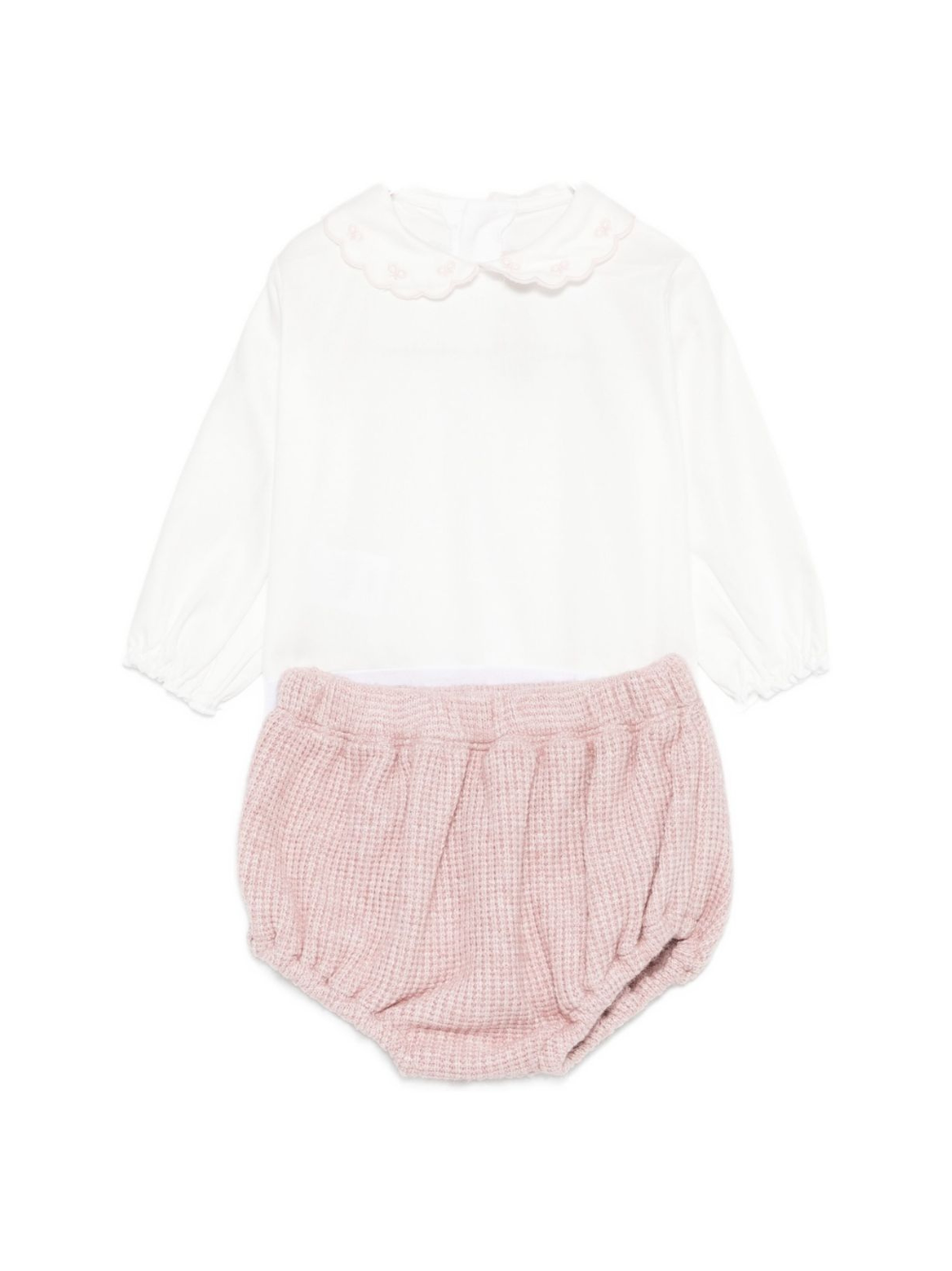 Set tutina e shorts per neonata La Stupenderia rosa con colletto smerlato 1TBCT08 M06PIN LA STUPENDERIA 