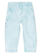 Jeans con motivo cavaliere equestre per bambina Burberry Kids azzurro con vita elasticizzata sul retro 8092401 A3326 BURBERRY KIDS 