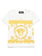 T-shirt per neonato Versace Kids Garland Medusa bianco con stampa 10185701A13183 2W110 VERSACE KIDS 