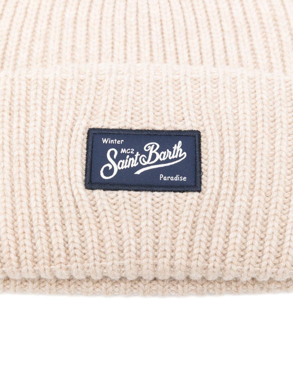 Berretto per bambino MC2 Saint Barth Kids beige con toppa con logo BRR0001 02300I MC2 ST. BARTH KIDS 