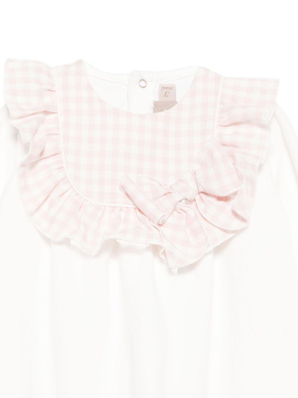 Tutina per neonata La Stupenderia bianca con motivo a quadretti arricciati 1TBTT04 L02 LA STUPENDERIA 