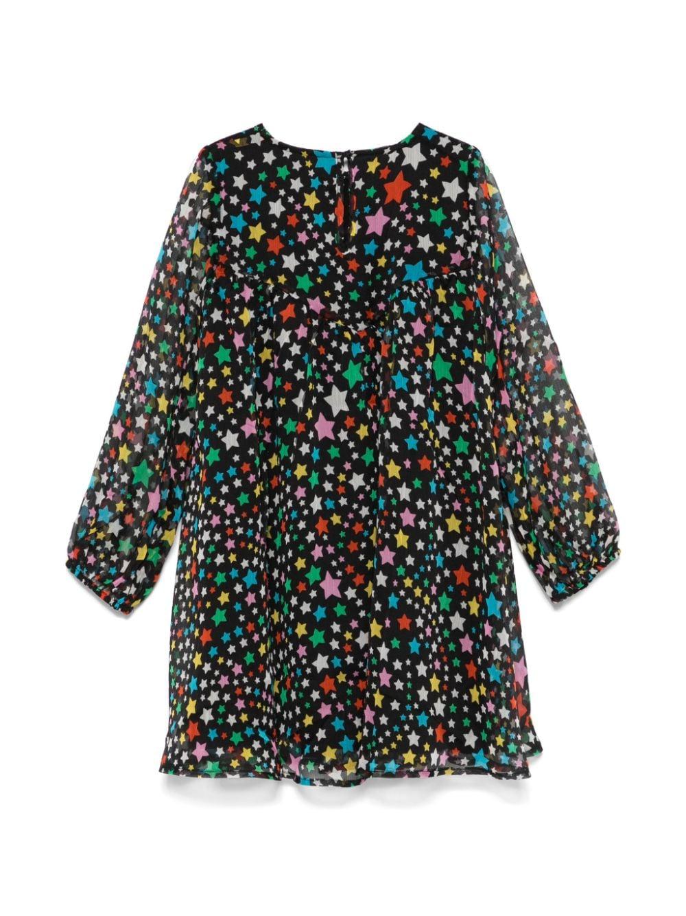 Abito per bambina Stella McCartney Kids nero con stampa stelle all over TV1C40 Z2069 930MC STELLA McCARTNEY KIDS 