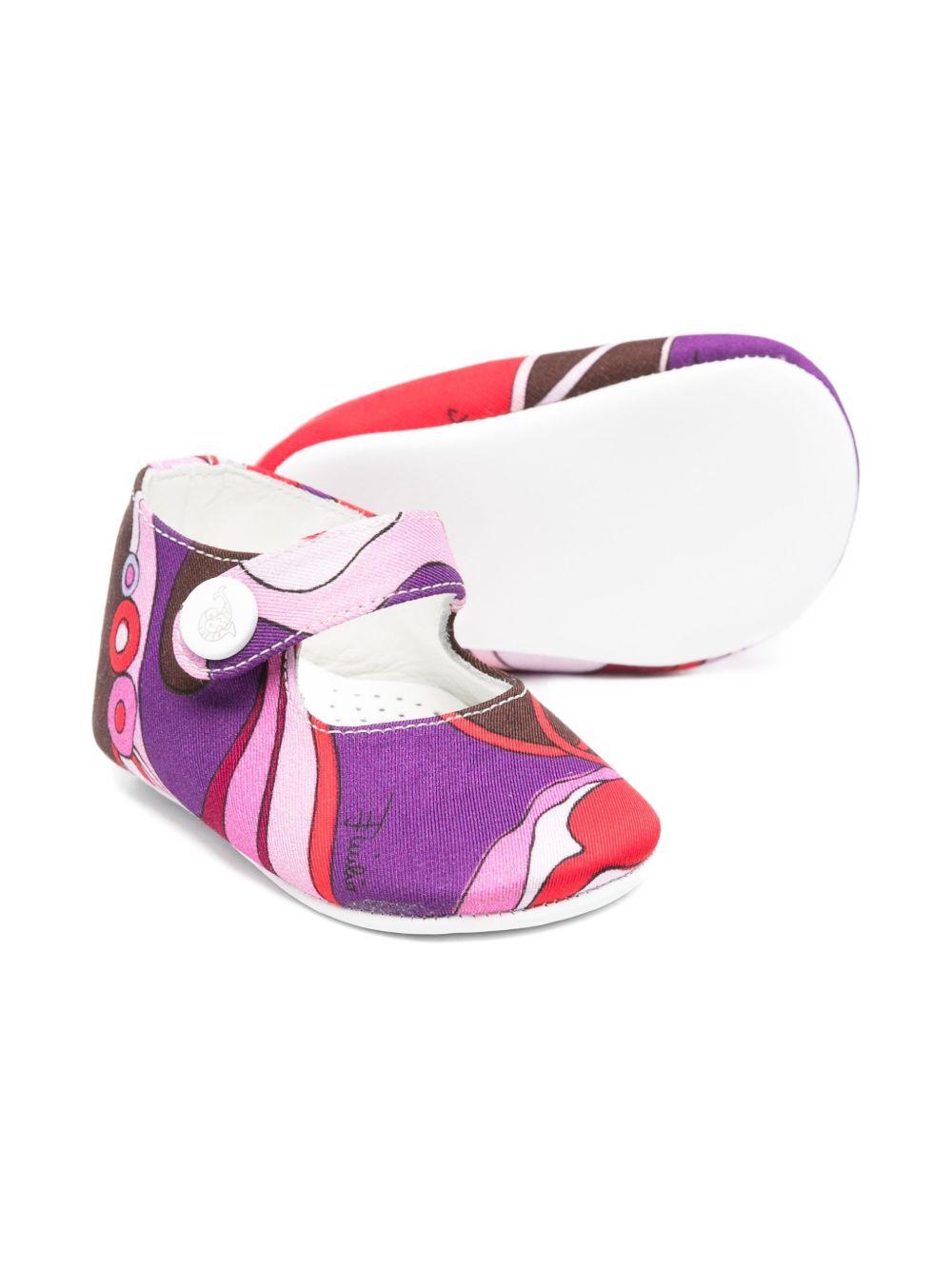 Ballerine per neonata Emilio Pucci Junior multicolore con stampa astratta PX0056 K0246 513RO EMILIO PUCCI JUNIOR 