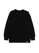 Felpa con effetto jacquard per bambino John Richmond Junior nero con mini targhetta con logo RBA24130MA BLACK JOHN RICHMOND JUNIOR 