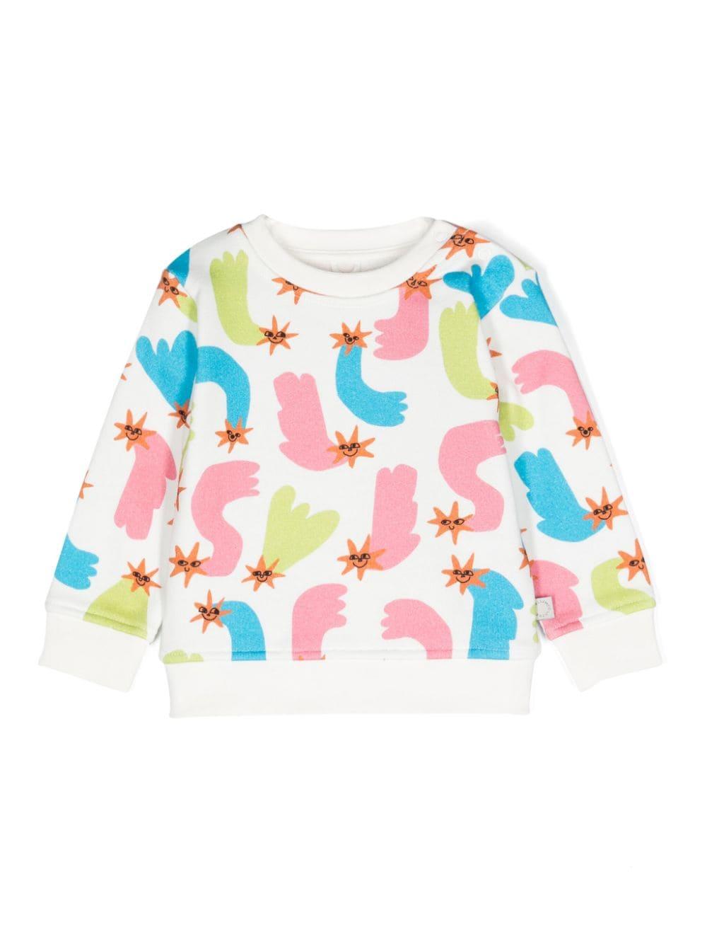 Felpa per neonata Stella McCartney Kids bianco con stampa logo TV4030 Z2231 101MC STELLA McCARTNEY KIDS 