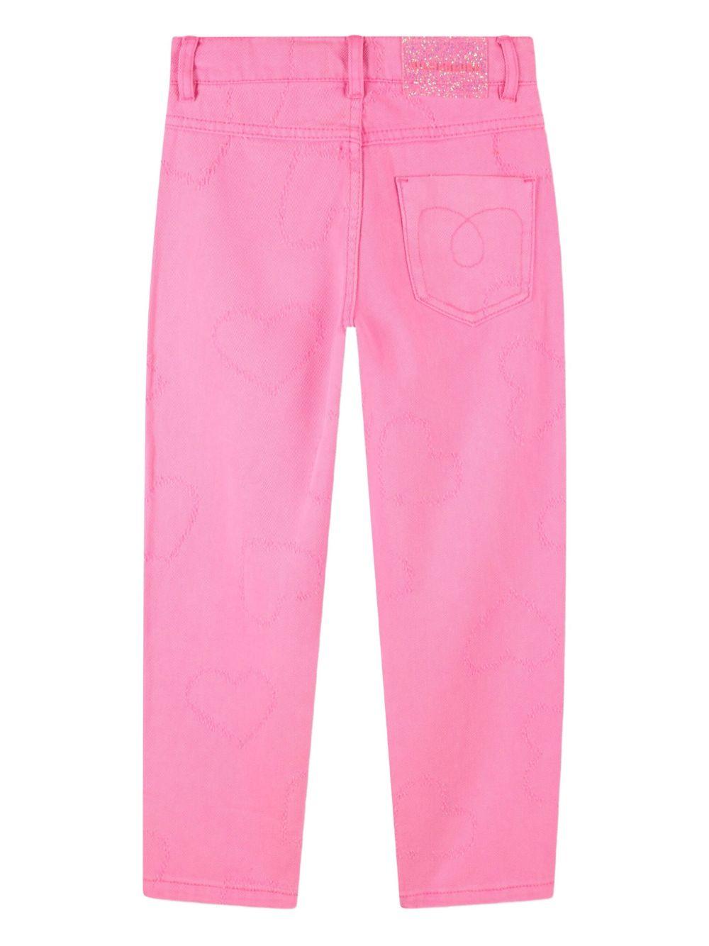 Jeans per bambina Billieblush rosa con ricamo a cuore U21343 473 BILLIEBLUSH 