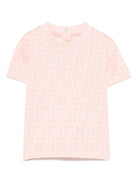 T-shirt per neonato Fendi Kids rosa con stampa FF BUI097 ATRV F1RX7 FENDI KIDS 