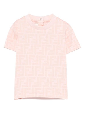 Fendi Kids pink FF print baby T-shirt