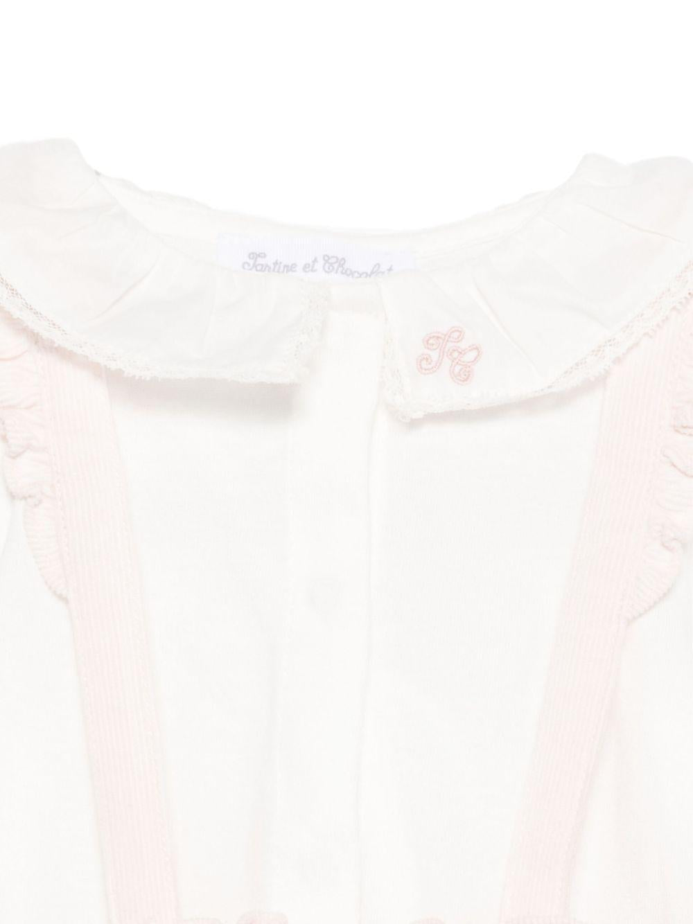 Set due pezzi per t-shirt e shorts per neonata Tartine Et Chocolat rosa con colletto alla Peter Pan CB37020 31 TArtine & Chocolat 