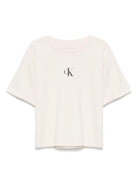 T-shirt con logo per bambina Calvin Klein Kids beige con orlo dritto IG0IG02136 CKS CALVIN KLEIN KIDS 
