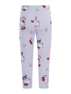 Pantaloni per bambina Monnalisa azzurri con stampa grafica all-over 19G419NP 7749 9958 MONNALISA 