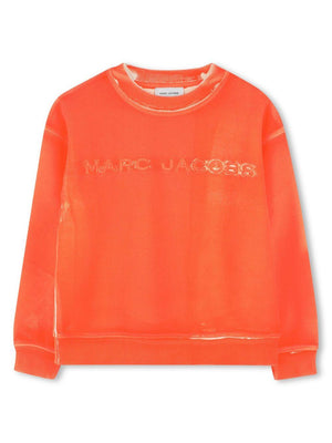 The Marc Jacobs Kids orange sweatshirt for girls with terry fabric