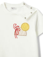 T-shirt con motivo sunset per neonato Il Gufo bianco con orlo dritto P25TS481MF001 1037 IL GUFO 