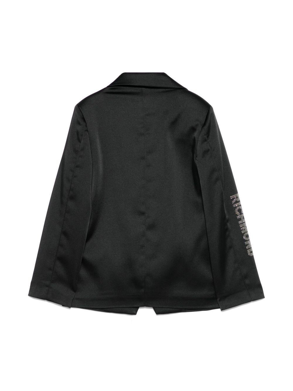 Blazer per bambina John Richmond Junior nero con logo di strass RGP25206GC BLACK JOHN RICHMOND JUNIOR 