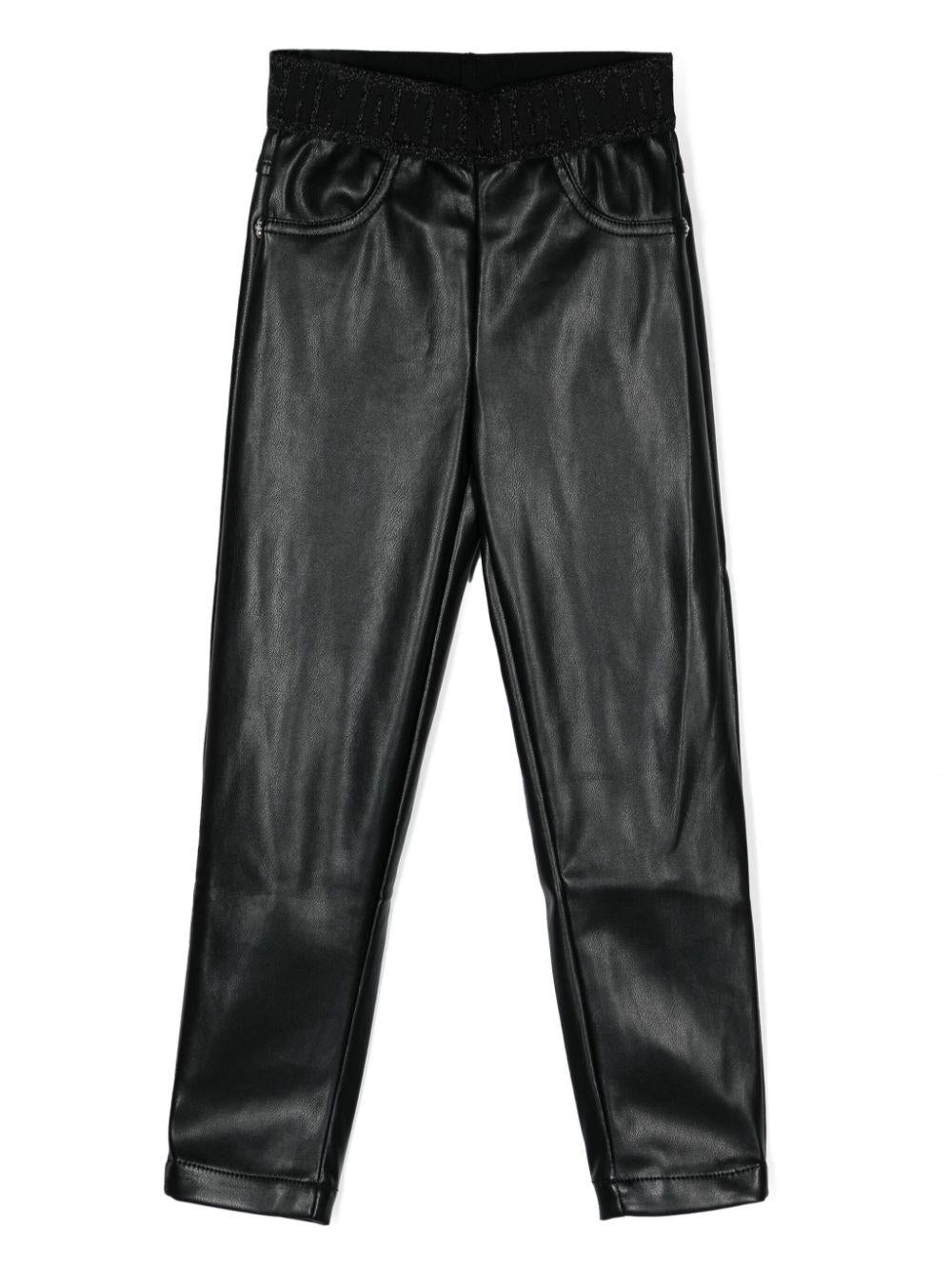 Pantaloni con banda logo per bambino John Richmond Junior nero con vita elasticizzata RGA24093LE BLACK JOHN RICHMOND JUNIOR 
