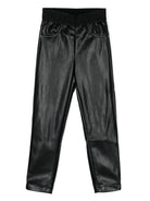 Pantaloni con banda logo per bambino John Richmond Junior nero con vita elasticizzata RGA24093LE BLACK JOHN RICHMOND JUNIOR 