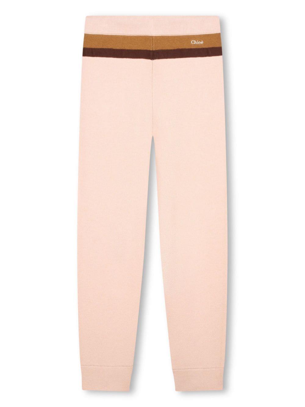 Pantaloni sportivi con coulisse per bambina Chloé Kids rosa con logo sul retro C20304 45K CHLOE' KIDS 