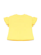 T-shirt Teddy Bear per neonata Moschino Kids giallo con stampa sul davanti MDM03JLBA00 50577 MOSCHINO KIDS 
