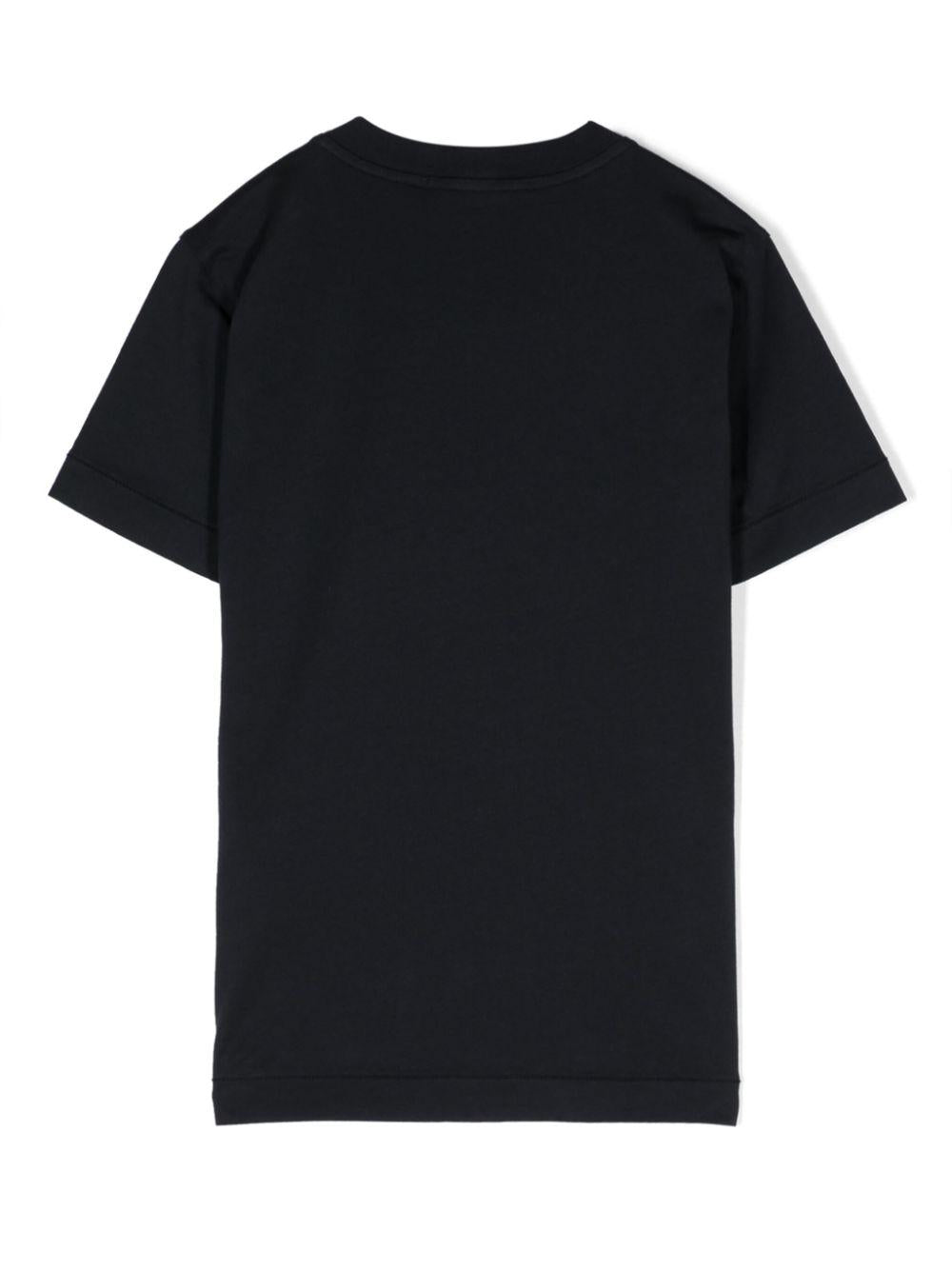 T-shirt per bambino Stone Island Junior blu con caratteristico motivo Compass K2S162100002S0047 V0020 STONE ISLAND JUNIOR 