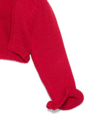 Cardigan per neonata La Stupenderia rosso con volant 1WCSP62 826 LA STUPENDERIA 