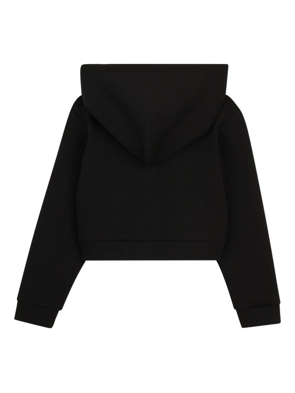 Felpa per bambina The Marc Jacobs Kids nera con dettagli disegnati bianchi W60747 09B THE MARC JACOBS KIDS 