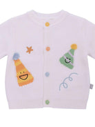 Cardigan per neonati Stella McCartney Kids bianco con ricamo cappelli da festa TY9520 Z2423 101 STELLA McCARTNEY KIDS 
