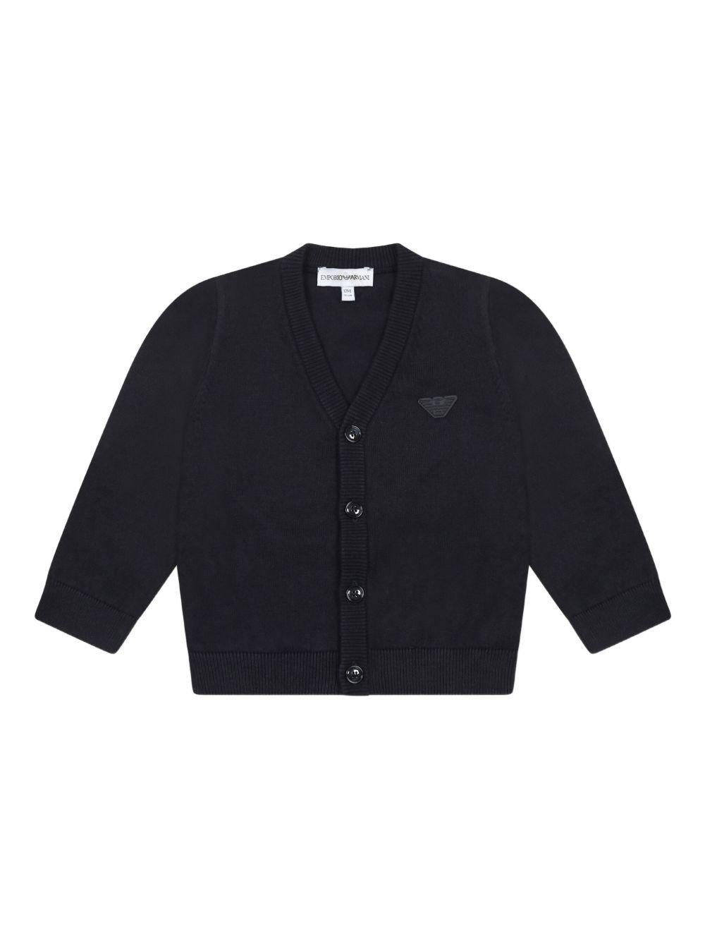 Cardigan per neonato Emporio Armani Kids blu navy con applicazione EB000446 AF15211 UB118 EMPORIO ARMANI KIDS 