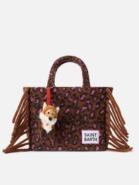 Charm con mini volpe peluche per bambini MC2 ST. Barth Kids arancione con laccio rosso CHARF01 01816I MC2 ST. BARTH KIDS 