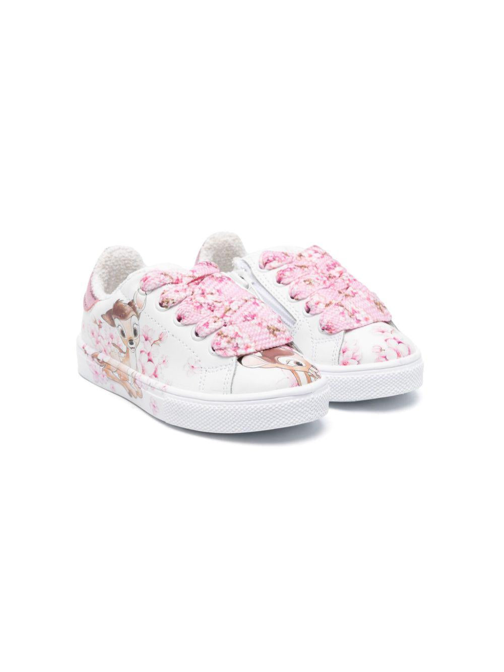 Sneakers per bambina con stampa Bambi Monnalisa x Disney bianco 8CE001 5727 9990 MONNALISA 