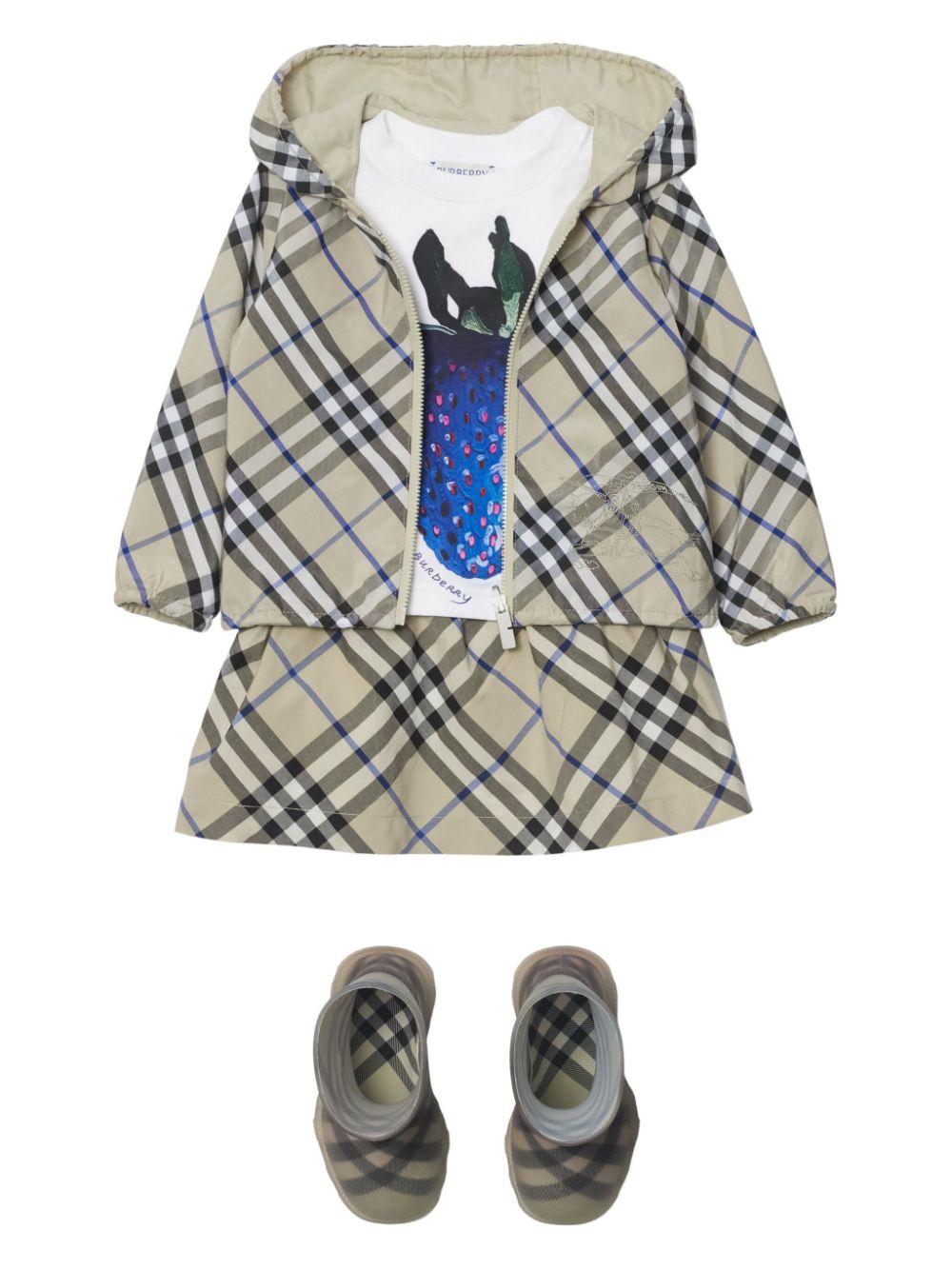 Gonna con stampa a quadri per neonata Burberry Kids beige con modello svasato 8096415 B9629 BURBERRY KIDS 