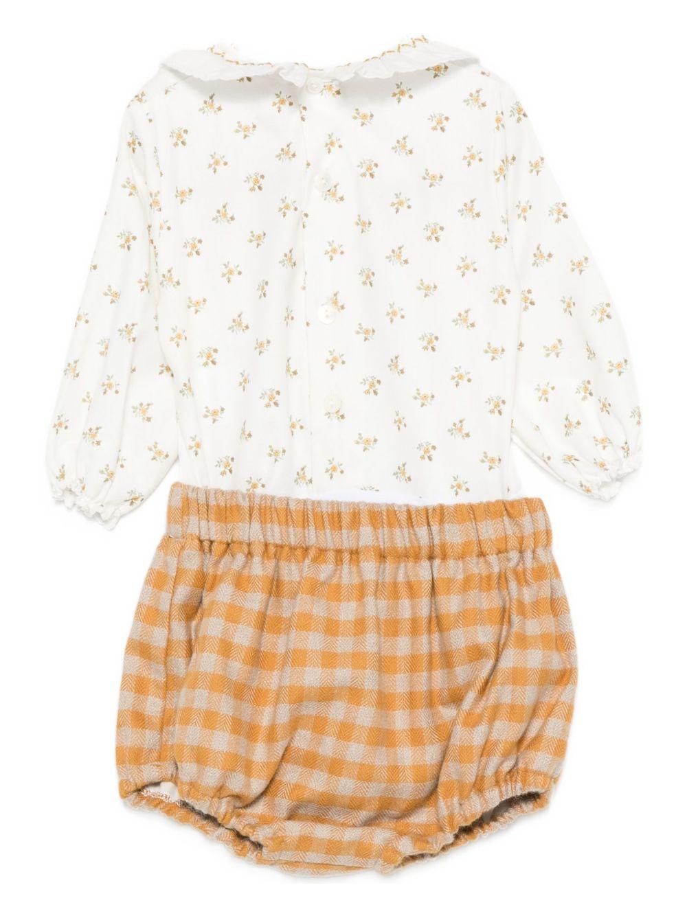 Set t-shirt e shorts per neonata La Stupenderia arancione con decorazione floreale 1TBCT18 Y26 LA STUPENDERIA 