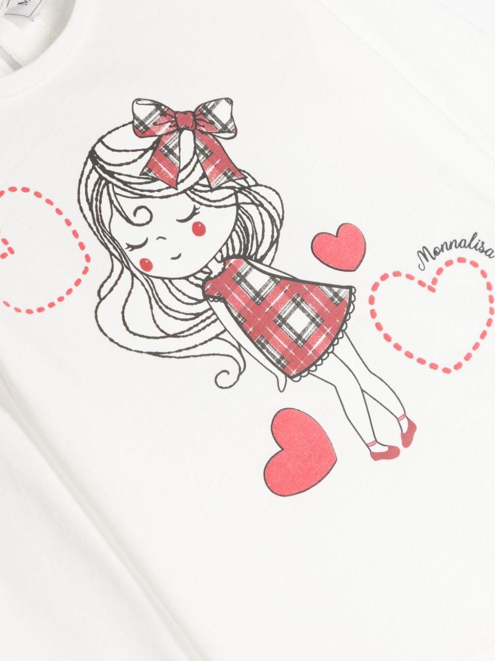 T-shirt bianca per neonata con stampa grafica con cuore Monnalisa 31D624 4203 0001 MONNALISA 