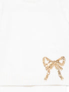 Set maglione e pantaloni per neonata Gensami Kids bianco con decorazione con paillettes GPT-FIOC-WE OFF WHITE GENSAMI 
