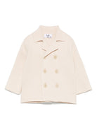 Cardigan per neonato Il Gufo beige con chiusura doppiopetto in cotone P25GF402EM109 121 IL GUFO 