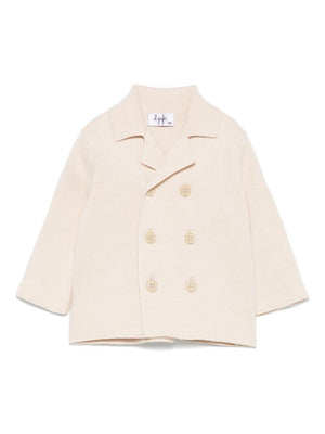 Il Gufo beige baby cardigan with double-breasted closure in cotton