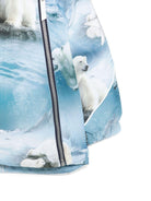 Giubbino per neonato Molo Hopla azzurro in pelliccia con stampa Polar Bear 5W24M318NB 9111 MOLO 