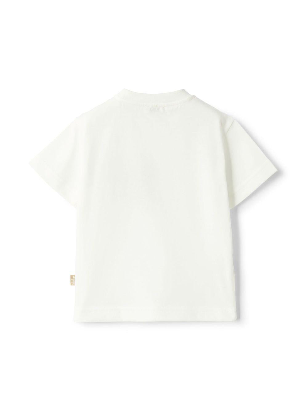 T-shirt con motivo sunset per neonato Il Gufo bianco con orlo dritto P25TS481MF001 1037 IL GUFO 