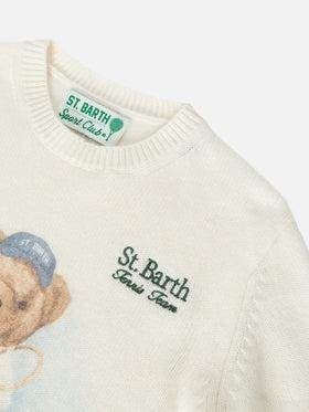 Maglione per bambino Mc2 Saint Barth Kids beige in misto cashmere DOU0019 00341I MC2 ST. BARTH KIDS 