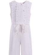 Abito modello tuta per bambina Monnalisa bianca con ruches e cintura 71G200 7124 0001 MONNALISA 