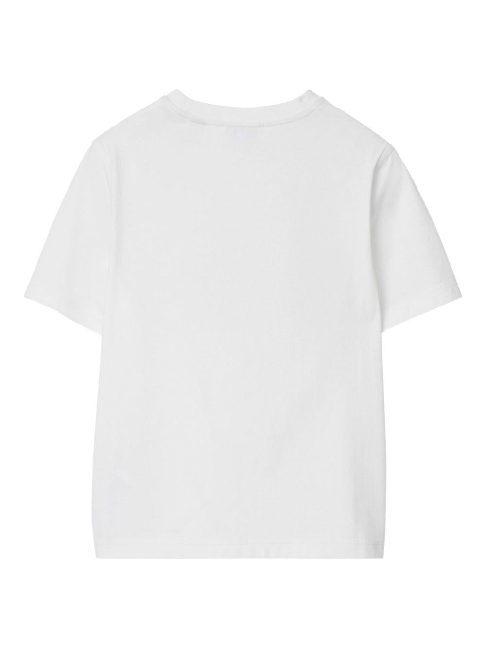 T-shirt per bambino Burberry Kids bianco Thomas Bear con orlo dritto 8112389 A1464 BURBERRY KIDS 