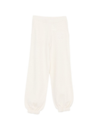 Pantaloni per bambina Pinko Kids bianchi con logo in rilievo KFPA036CFL084 B000 PINKO KIDS 