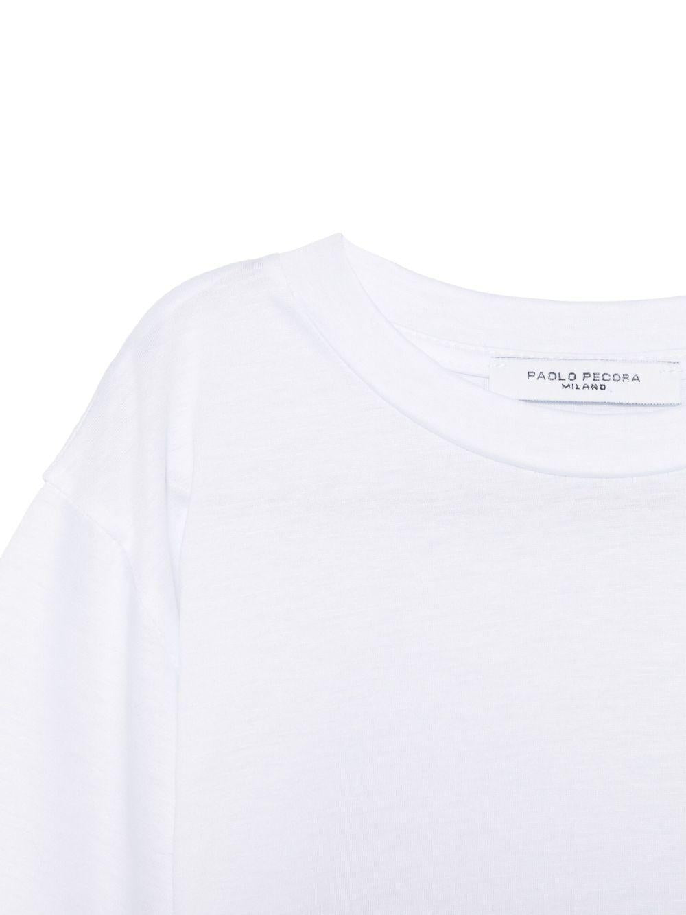 T-shirt per bambino Paolo Pecora Kids bianco con design a strati PP3912 B-GE PAOLO PECORA KIDS 